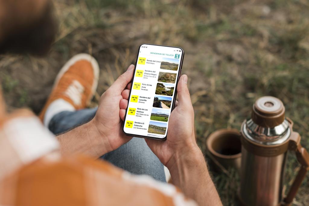 Menú app Senderos de Toledo